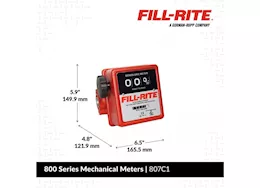 Fill-Rite 5-20 gpm 3-digit mechanical fuel transfer meter l/r flow, 1in npt, gallons