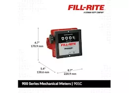 Fill-Rite 6-40 gpm 4-digit mechanical fuel transfer meter l/r flow, 1in npt, gallons