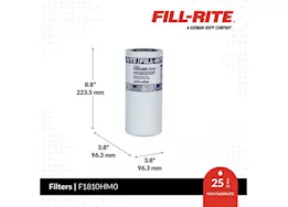 Fill-Rite 10 micron hydrosorb filter, 1in - 12 unf, 25 gpm