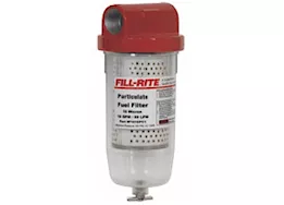 Fill-Rite 10 micron particulate filter, 1in - 12 unf, 18 gpm, clear bowl