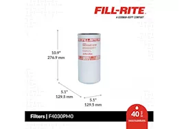 Fill-Rite 30 micron particulate filter, 1.5in - 16 unf, 40 gpm