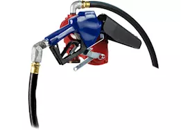 Fill-Rite 15 gpm, 12v dc pump,  3/4in x 15ft arctic hose, automatic arctic nozzle (leaded spout & blue cover)