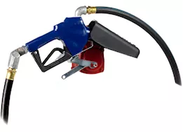 Fill-Rite 15 gpm, 12v dc pump,  3/4in x 15ft arctic hose, automatic arctic nozzle (leaded spout & blue cover)