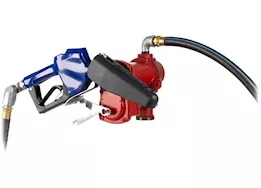 Fill-Rite 15 gpm, 12v dc pump,  3/4in x 15ft arctic hose, automatic arctic nozzle (leaded spout & blue cover)