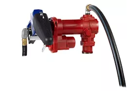 Fill-Rite 15 gpm, 12v dc pump,  3/4in x 15ft arctic hose, automatic arctic nozzle (leaded spout & blue cover)