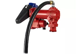 Fill-Rite 15 gpm, 12v dc pump,  3/4in x 15ft arctic hose, automatic arctic nozzle (leaded spout & blue cover)