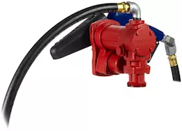 Fill-Rite 15 gpm, 12v dc pump,  3/4in x 15ft arctic hose, automatic arctic nozzle (leaded spout & blue cover)