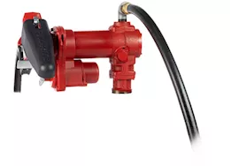 Fill-Rite 15 gpm, 12v dc pump, 3/4in x 12ft hose, 3/4in automatic nozzle (unleaded spout & red cover)