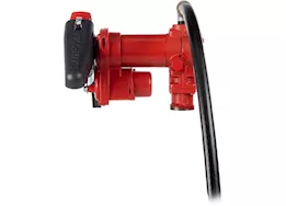 Fill-Rite 15 gpm, 12v dc pump, 3/4in x 12ft hose, 3/4in automatic nozzle (unleaded spout & red cover)