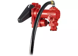 Fill-Rite 15 gpm, 12v dc pump, 3/4in x 12ft hose, 3/4in automatic nozzle (unleaded spout & red cover)