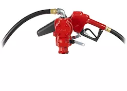 Fill-Rite 15 gpm, 12v dc pump, 3/4in x 12ft hose, 3/4in automatic nozzle (unleaded spout & red cover)