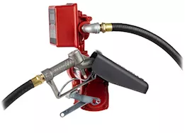 Fill-Rite 15 gpm, 12v dc pump, 3/4in x 12ft hose, 3/4in manual nozzle, 5ft ground wire