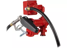 Fill-Rite 15 gpm, 12v dc pump, 3/4in x 12ft hose, 3/4in manual nozzle, 5ft ground wire