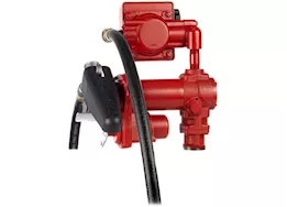 Fill-Rite 15 gpm, 12v dc pump, 3/4in x 12ft hose, 3/4in manual nozzle, 5ft ground wire