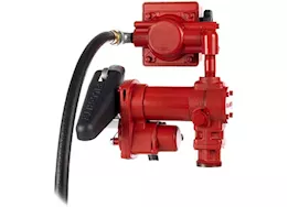 Fill-Rite 15 gpm, 12v dc pump, 3/4in x 12ft hose, 3/4in manual nozzle, 5ft ground wire