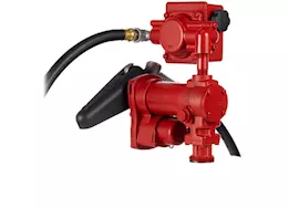 Fill-Rite 15 gpm, 12v dc pump, 3/4in x 12ft hose, 3/4in manual nozzle, 5ft ground wire