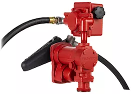 Fill-Rite 15 gpm, 12v dc pump, 3/4in x 12ft hose, 3/4in manual nozzle, 5ft ground wire