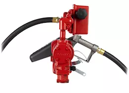 Fill-Rite 15 gpm, 12v dc pump, 3/4in x 12ft hose, 3/4in manual nozzle, 5ft ground wire