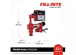 Fill-Rite 12v dc 15 gpm fuel transfer pump with mechanical meter & manual nozzle