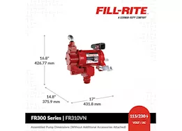 Fill-Rite 115/230v ac 35 gpm fuel transfer pump only diesel only