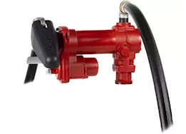 Fill-Rite 20 gpm, 12v dc high flow pump, 1in x 12ft hose, 1in manual nozzle, 5ft ground wire