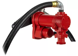 Fill-Rite 20 gpm, 12v dc high flow pump, 1in x 12ft hose, 1in manual nozzle, 5ft ground wire