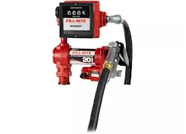 Fill-Rite 20 gpm, 12v dc high flow pump, 1in x 12ft hose, 1in manual nozzle, 5ft ground wire