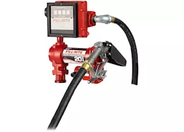 Fill-Rite 20 gpm, 12v dc high flow pump, 1in x 12ft hose, 1in manual nozzle, 5ft ground wire