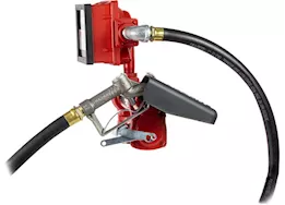 Fill-Rite 20 gpm, 12v dc high flow pump, 1in x 12ft hose, 1in manual nozzle, 5ft ground wire