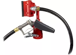 Fill-Rite 20 gpm, 12v dc high flow pump, 1in x 12ft hose, 1in manual nozzle, 5ft ground wire