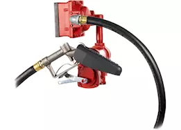 Fill-Rite 20 gpm, 12v dc high flow pump, 1in x 12ft hose, 1in manual nozzle, 5ft ground wire