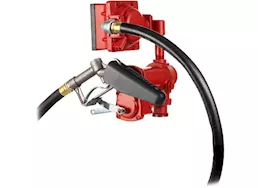 Fill-Rite 20 gpm, 12v dc high flow pump, 1in x 12ft hose, 1in manual nozzle, 5ft ground wire