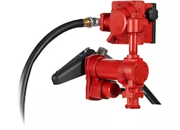 Fill-Rite 20 gpm, 12v dc high flow pump, 1in x 12ft hose, 1in manual nozzle, 5ft ground wire