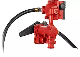 Fill-Rite 20 gpm, 12v dc high flow pump, 1in x 12ft hose, 1in manual nozzle, 5ft ground wire