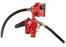 Fill-Rite 20 gpm, 12v dc high flow pump, 1in x 12ft hose, 1in manual nozzle, 5ft ground wire