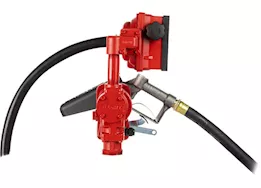 Fill-Rite 20 gpm, 12v dc high flow pump, 1in x 12ft hose, 1in manual nozzle, 5ft ground wire