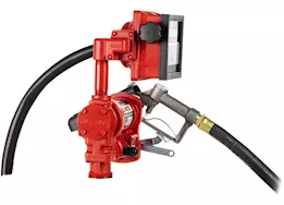 Fill-Rite 20 gpm, 12v dc high flow pump, 1in x 12ft hose, 1in manual nozzle, 5ft ground wire