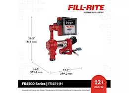 Fill-Rite 12v dc 20 gpm fuel transfer pump with mechanical meter & manual nozzle