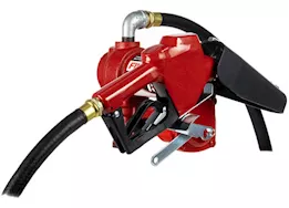 Fill-Rite 15 gpm, 115v ac 60 hz pump, 3/4in x 12ft hose, 3/4in automatic nozzle (unleaded spout & red cover)