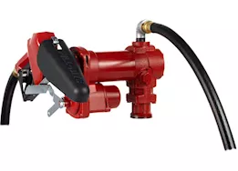 Fill-Rite 15 gpm, 115v ac 60 hz pump, 3/4in x 12ft hose, 3/4in automatic nozzle (unleaded spout & red cover)