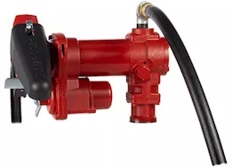 Fill-Rite 15 gpm, 115v ac 60 hz pump, 3/4in x 12ft hose, 3/4in automatic nozzle (unleaded spout & red cover)