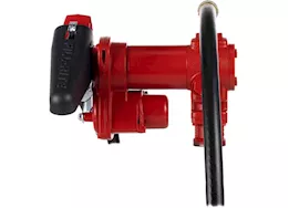 Fill-Rite 15 gpm, 115v ac 60 hz pump, 3/4in x 12ft hose, 3/4in automatic nozzle (unleaded spout & red cover)