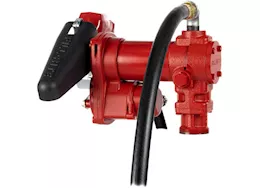 Fill-Rite 15 gpm, 115v ac 60 hz pump, 3/4in x 12ft hose, 3/4in automatic nozzle (unleaded spout & red cover)