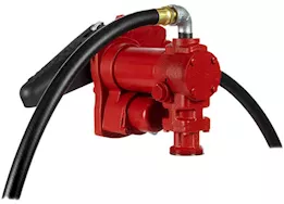 Fill-Rite 15 gpm, 115v ac 60 hz pump, 3/4in x 12ft hose, 3/4in automatic nozzle (unleaded spout & red cover)