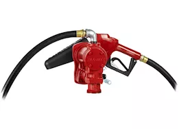 Fill-Rite 15 gpm, 115v ac 60 hz pump, 3/4in x 12ft hose, 3/4in automatic nozzle (unleaded spout & red cover)