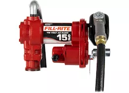 Fill-Rite 15 gpm, 115v ac 60 hz pump, 3/4in x 12ft hose, 3/4in manual nozzle, telescoping steel suction pipe