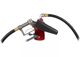 Fill-Rite 15 gpm, 115v ac 60 hz pump, 3/4in x 12ft hose, 3/4in manual nozzle, telescoping steel suction pipe