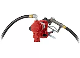 Fill-Rite 15 gpm, 115v ac 60 hz pump, 3/4in x 12ft hose, 3/4in manual nozzle, telescoping steel suction pipe