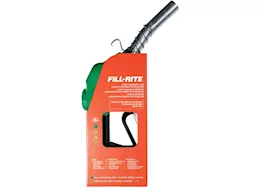 Fill-Rite 1in high flow auto nozzle deisel/green/hook/ spring on spout/ rated 50 psi/5-25 gpm