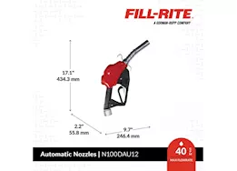 Fill-Rite 1in automatic diesel spout nozzle (red)